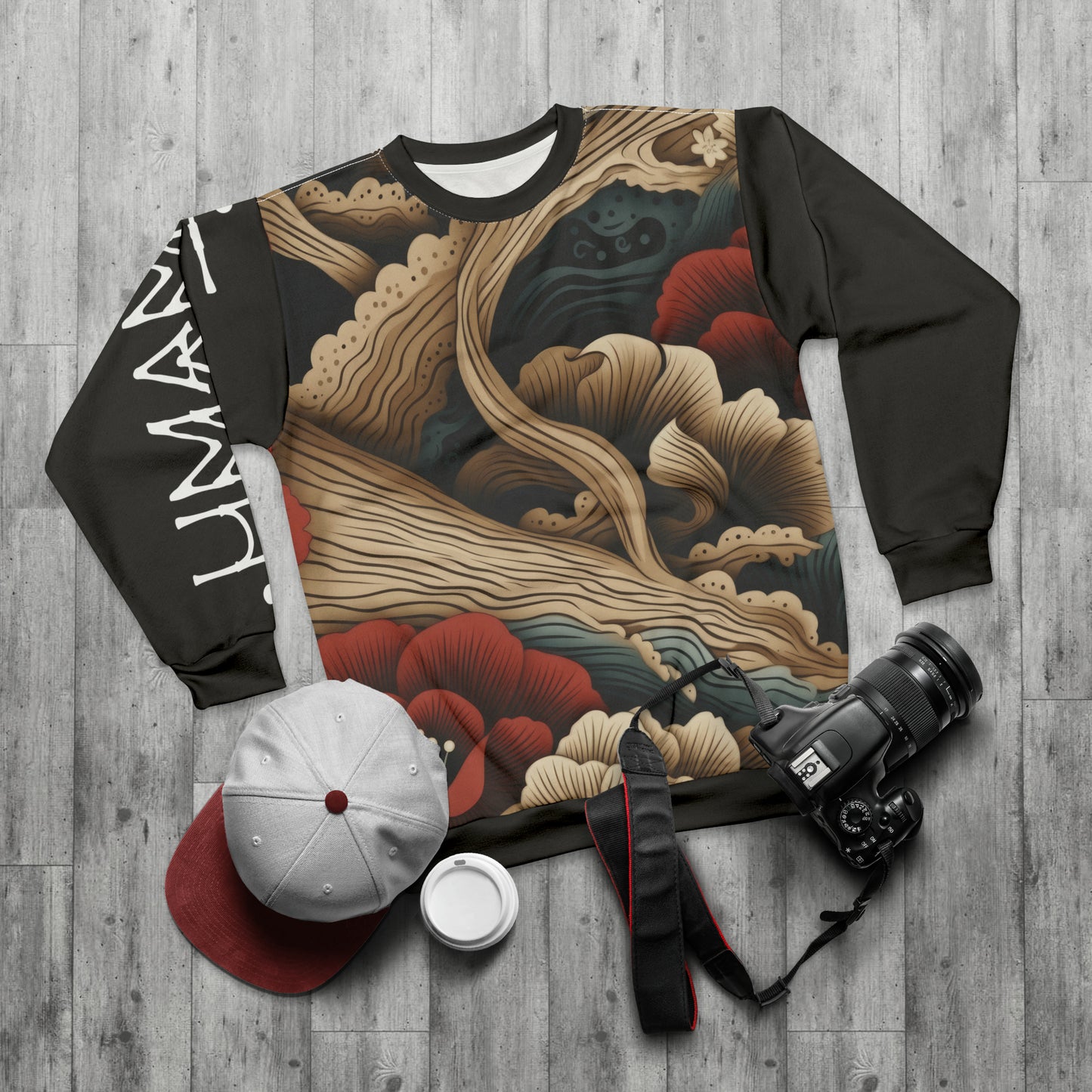 Unisex Sweatshirt Asian Style Black
