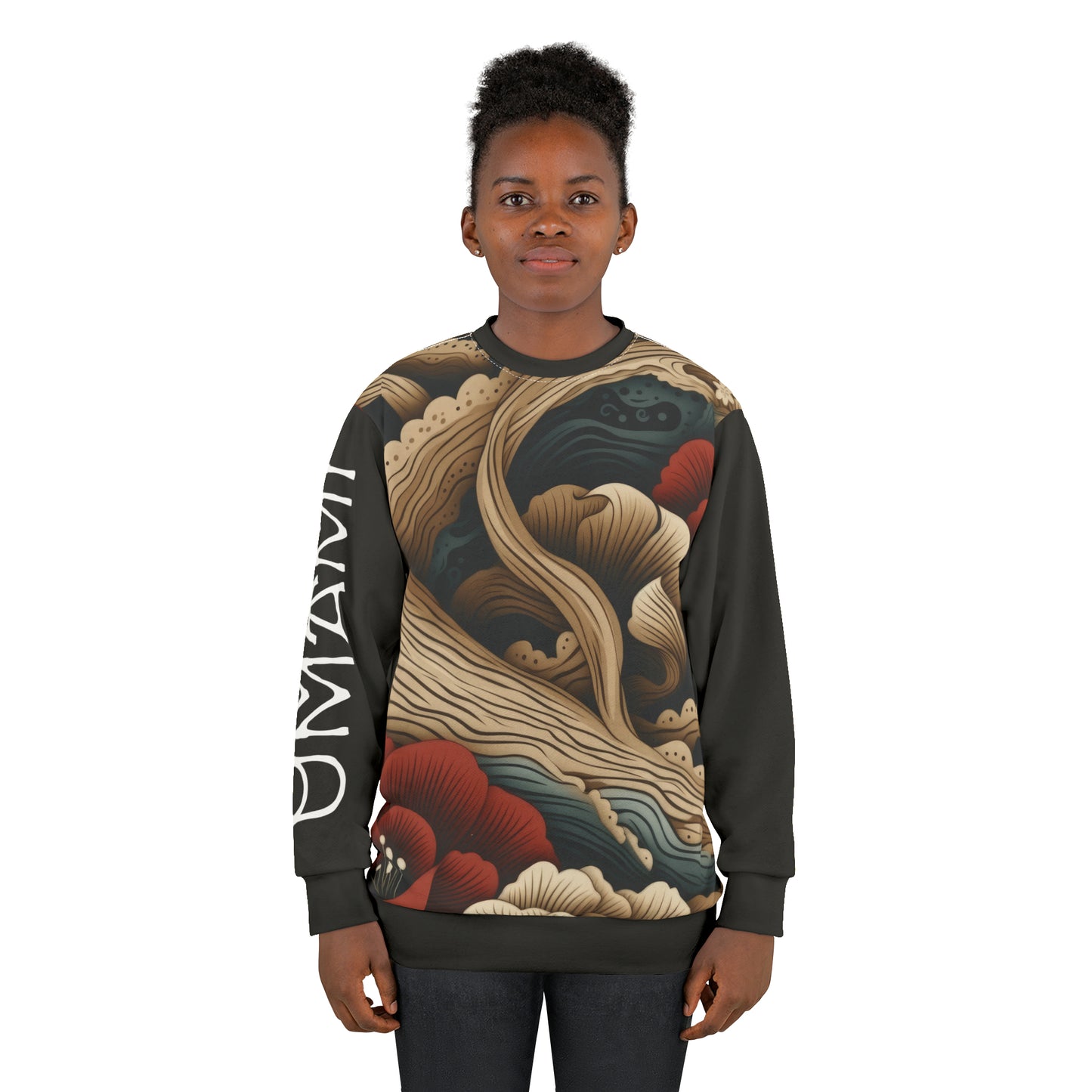 Unisex Sweatshirt Asian Style Black