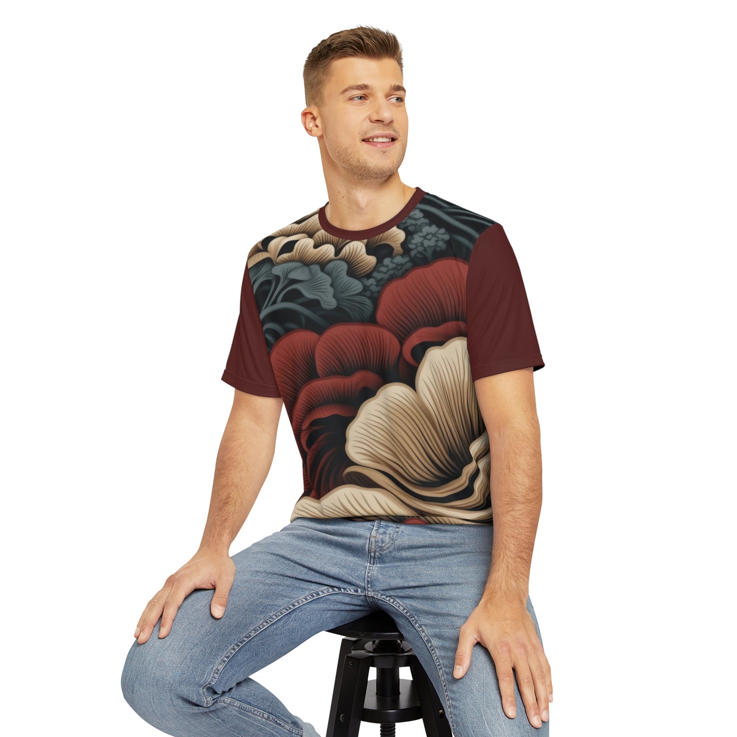 Dark Red Asian Style Tee