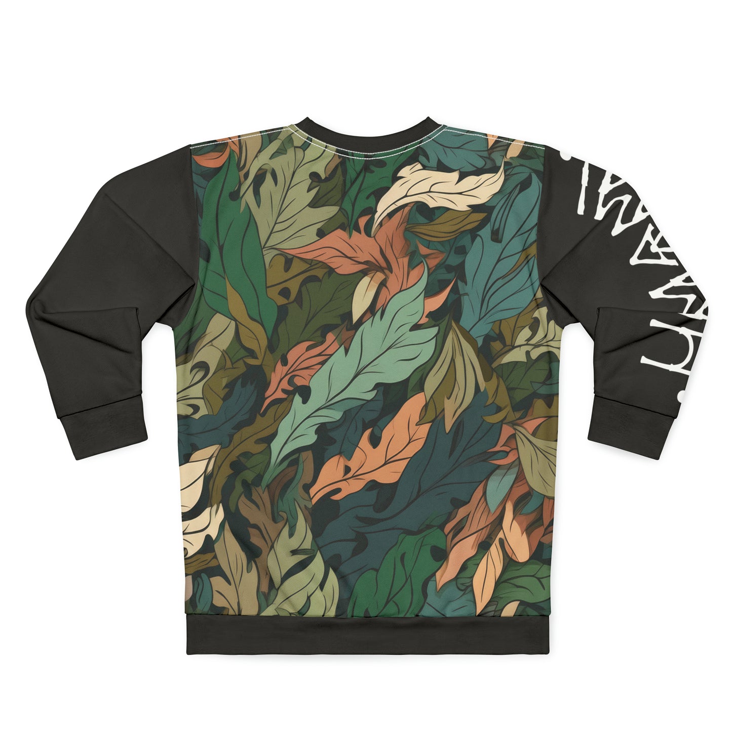 Unisex Sweatshirt Camo Leaves Black