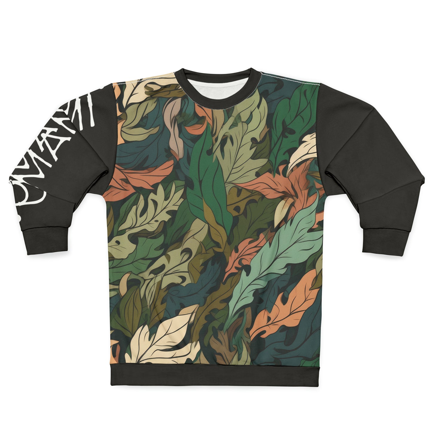 Unisex Sweatshirt Camo Leaves Black