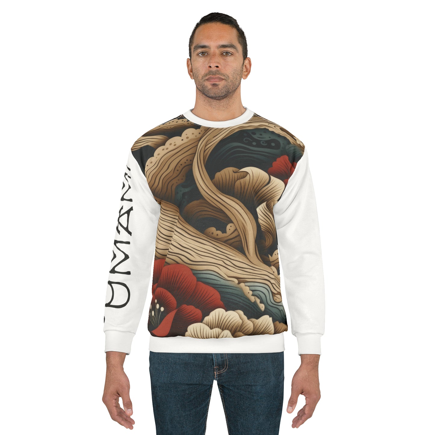 Unisex Sweatshirt Asian Style White