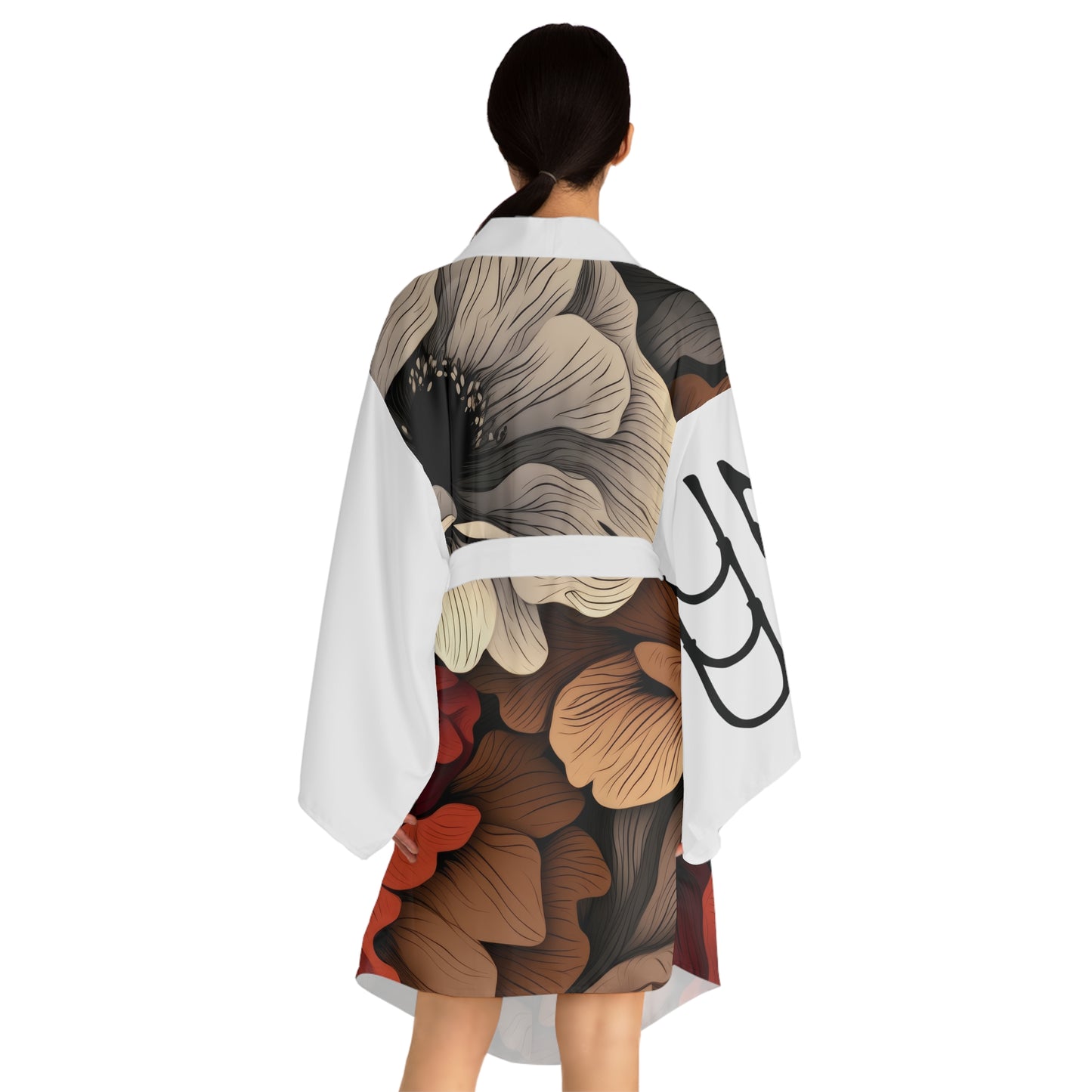 Robes de style kimono Fleurs Blanc