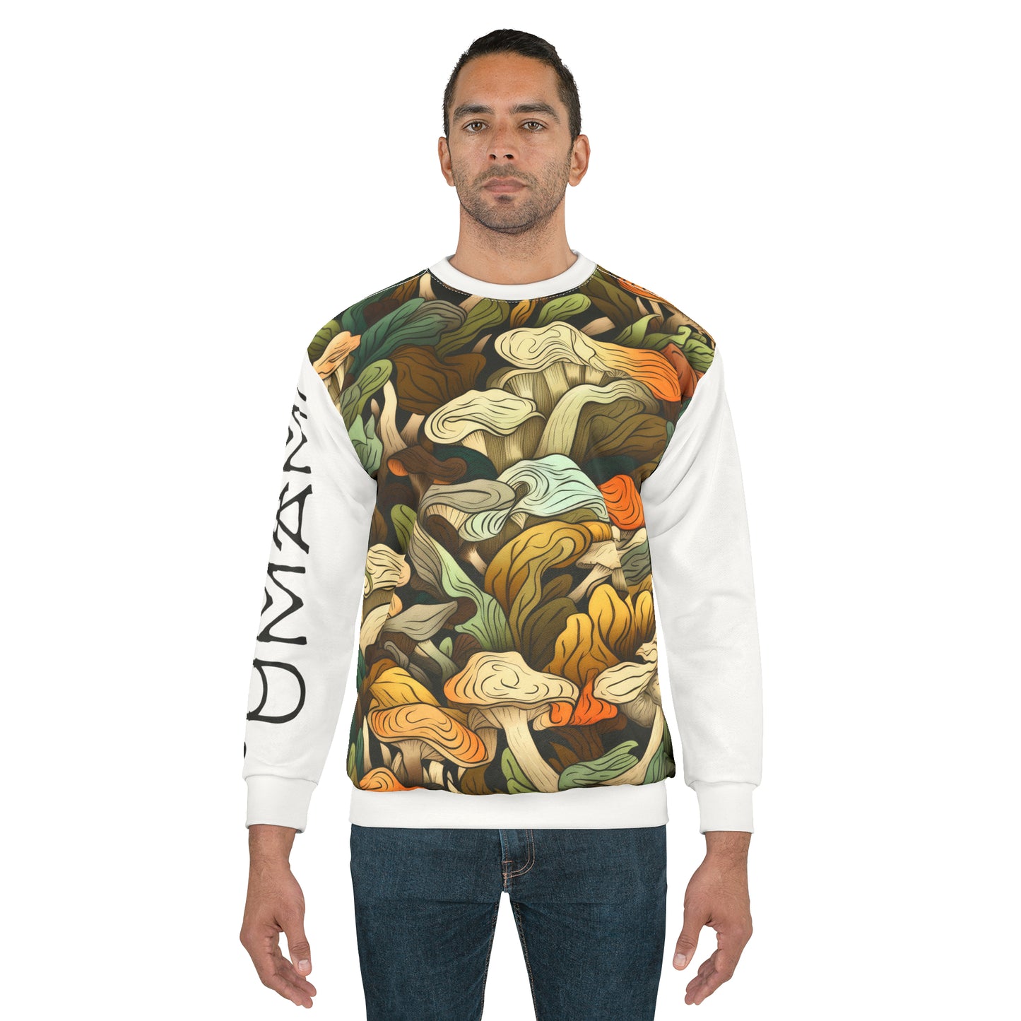 Unisex Sweatshirt Mushrooms White