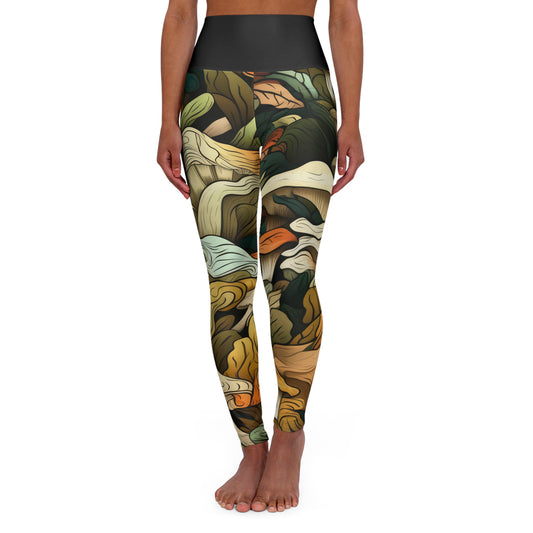Leggings de yoga taille haute Champignons