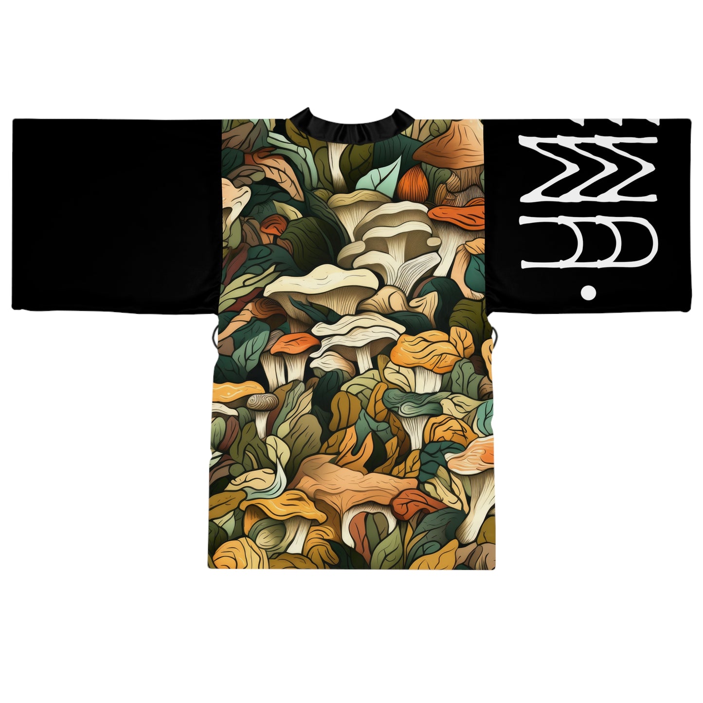Kimono style dresses Mushrooms Black 