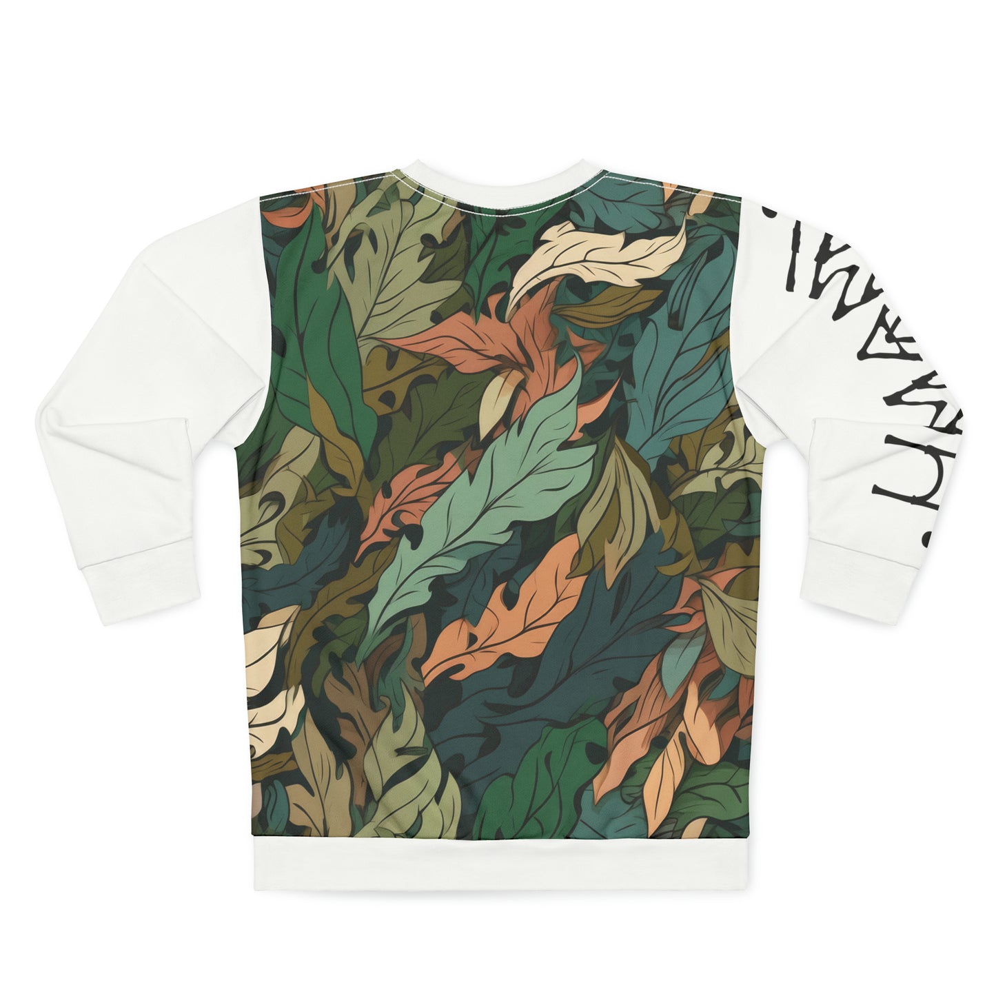 Unisex Sweatshirt Camo Leaves White 