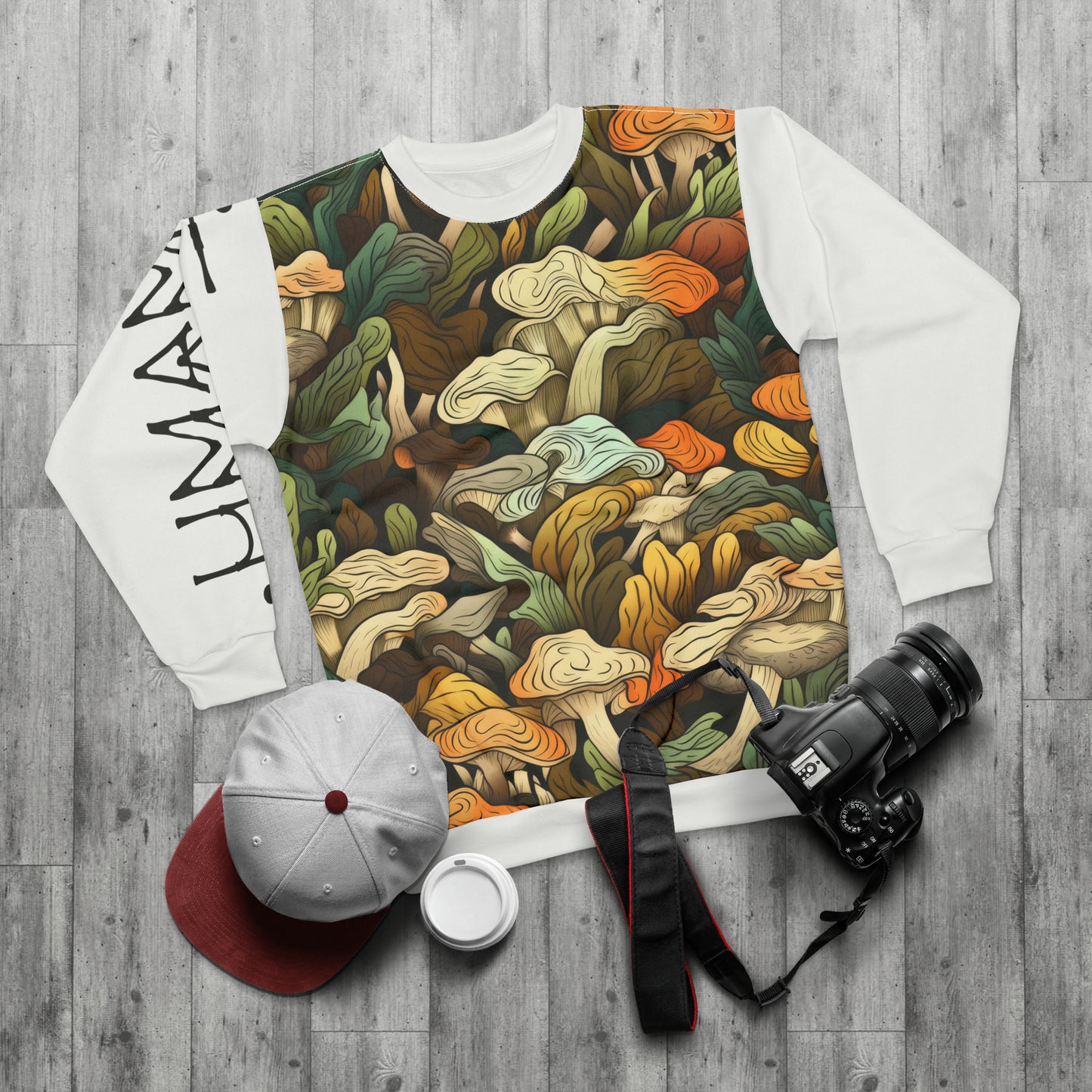 Unisex Sweatshirt Mushrooms White