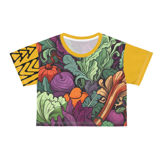 Crop Tee Légumes Jaune