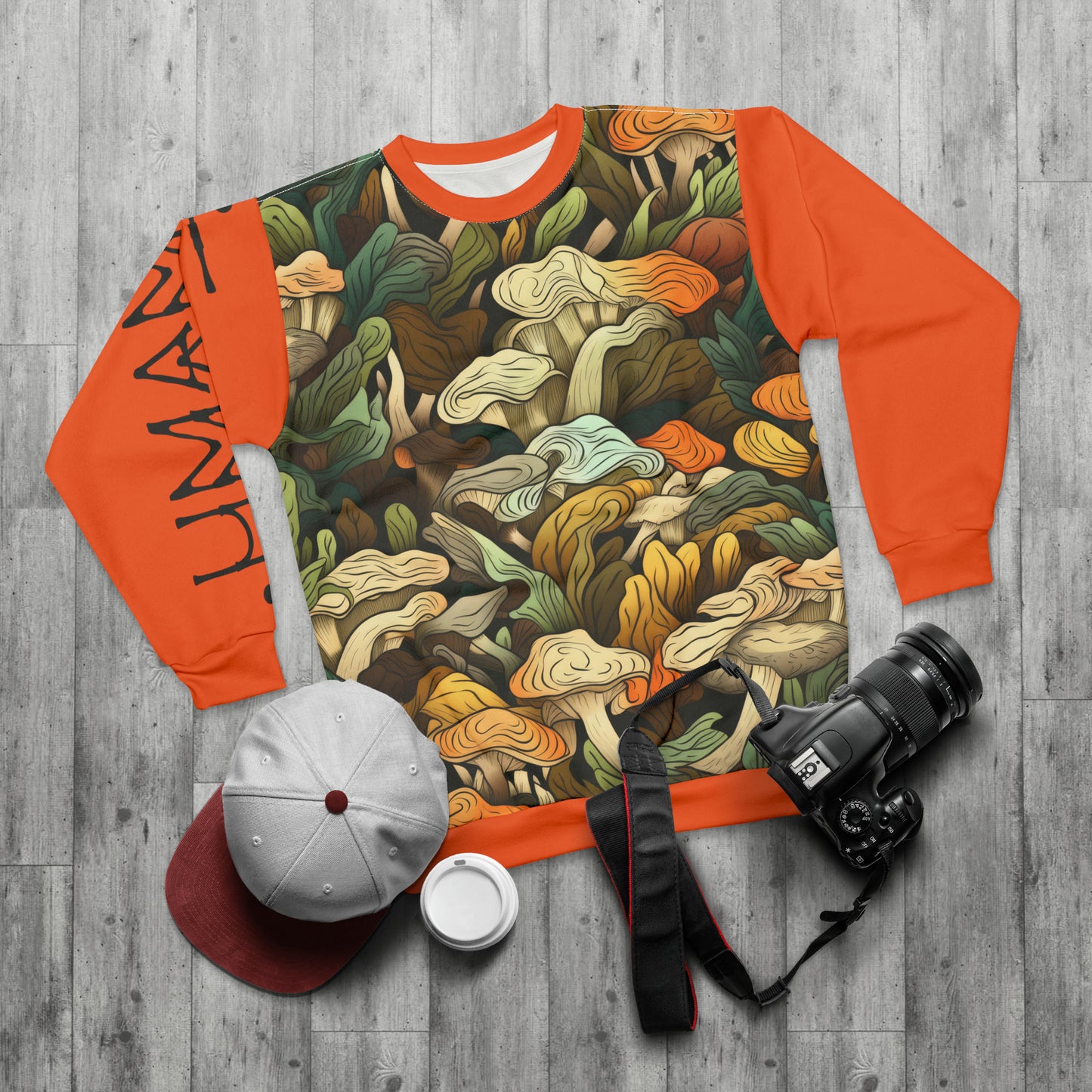 Unisex Sweatshirt Mushrooms Orange