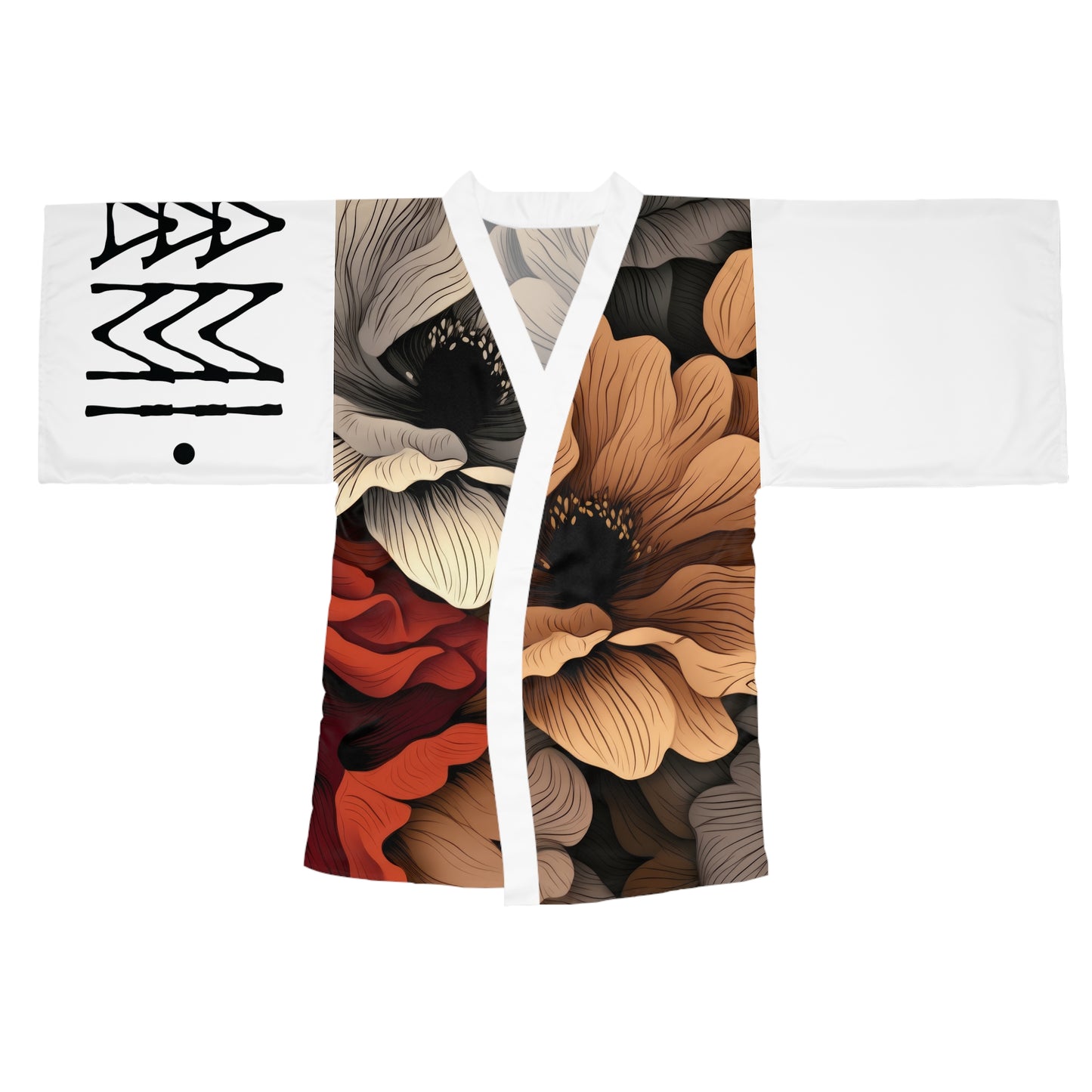 Robes de style kimono Fleurs Blanc