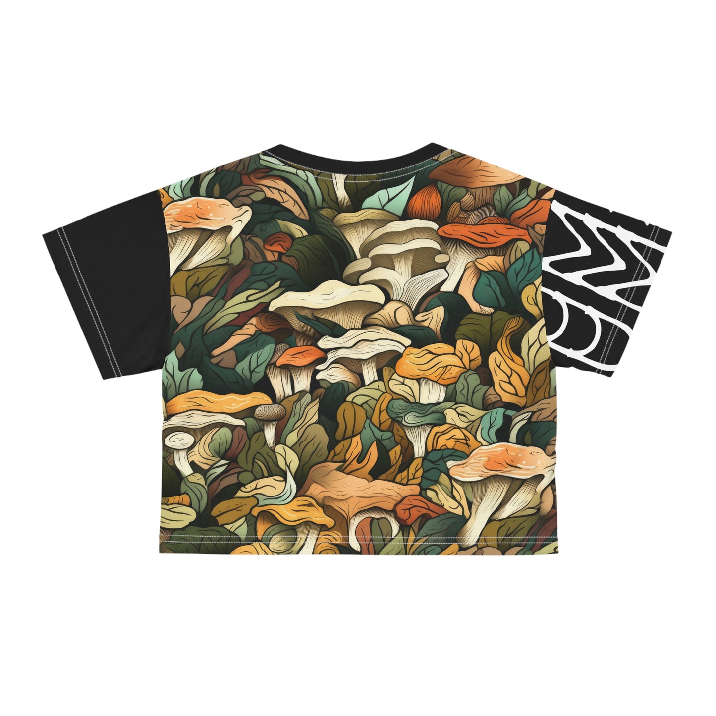 Crop Tee Champignons Noir