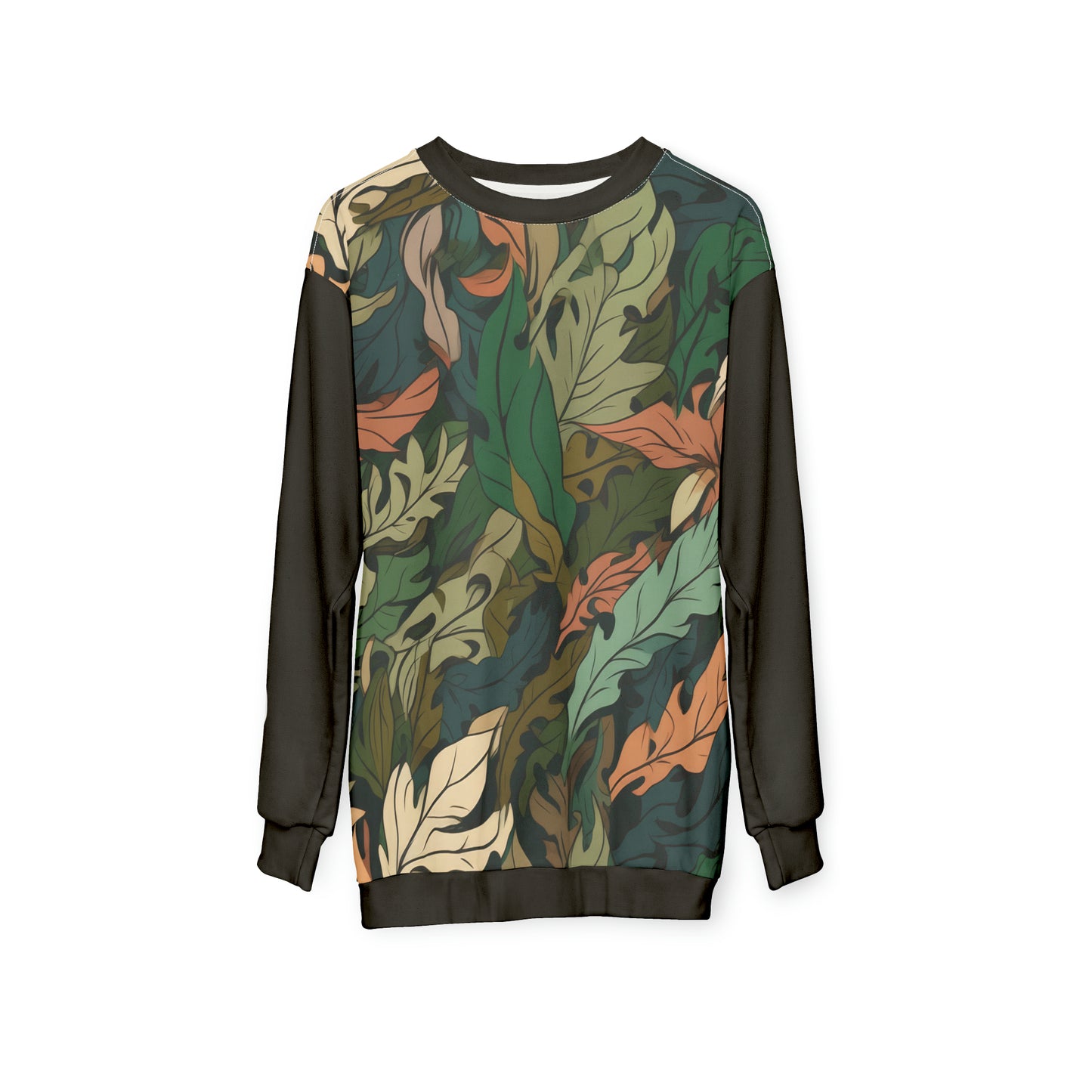 Unisex Sweatshirt Camo Leaves Black