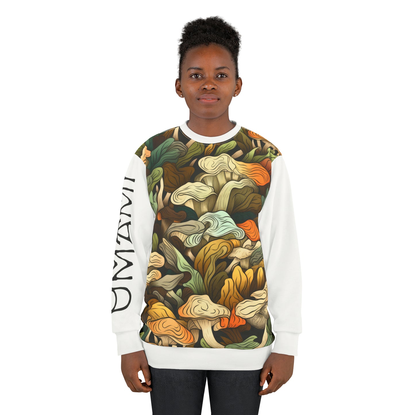 Unisex Sweatshirt Mushrooms White