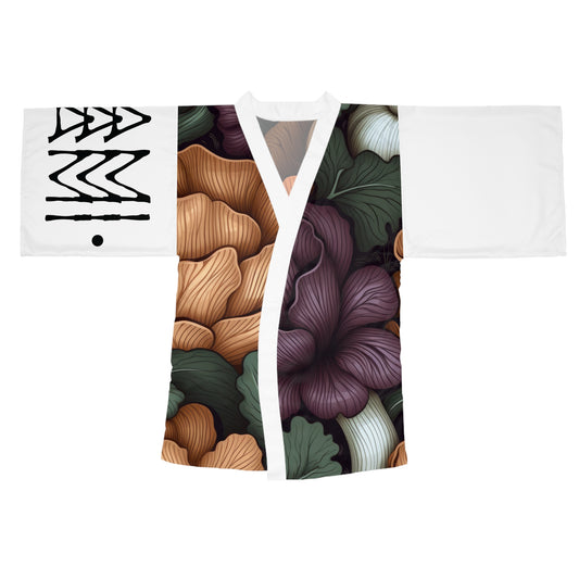 Kimono Style Dresses Dark Vegetables White 