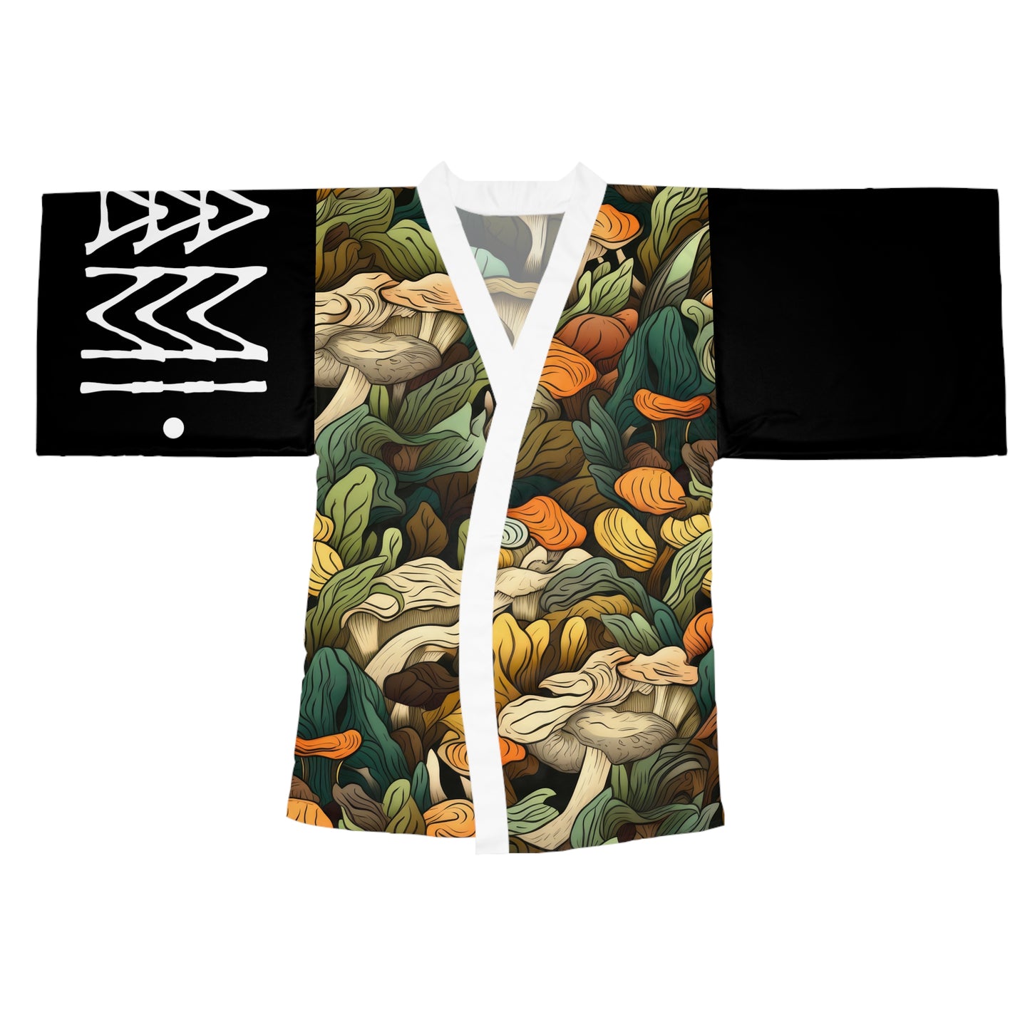 Kimono style dresses Mushrooms Black 