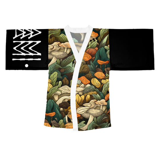 Kimono style dresses Mushrooms Black 