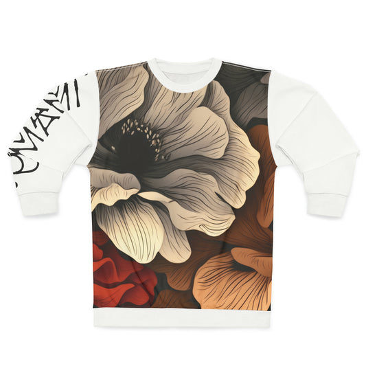 Unisex Sweatshirt Flowers White 