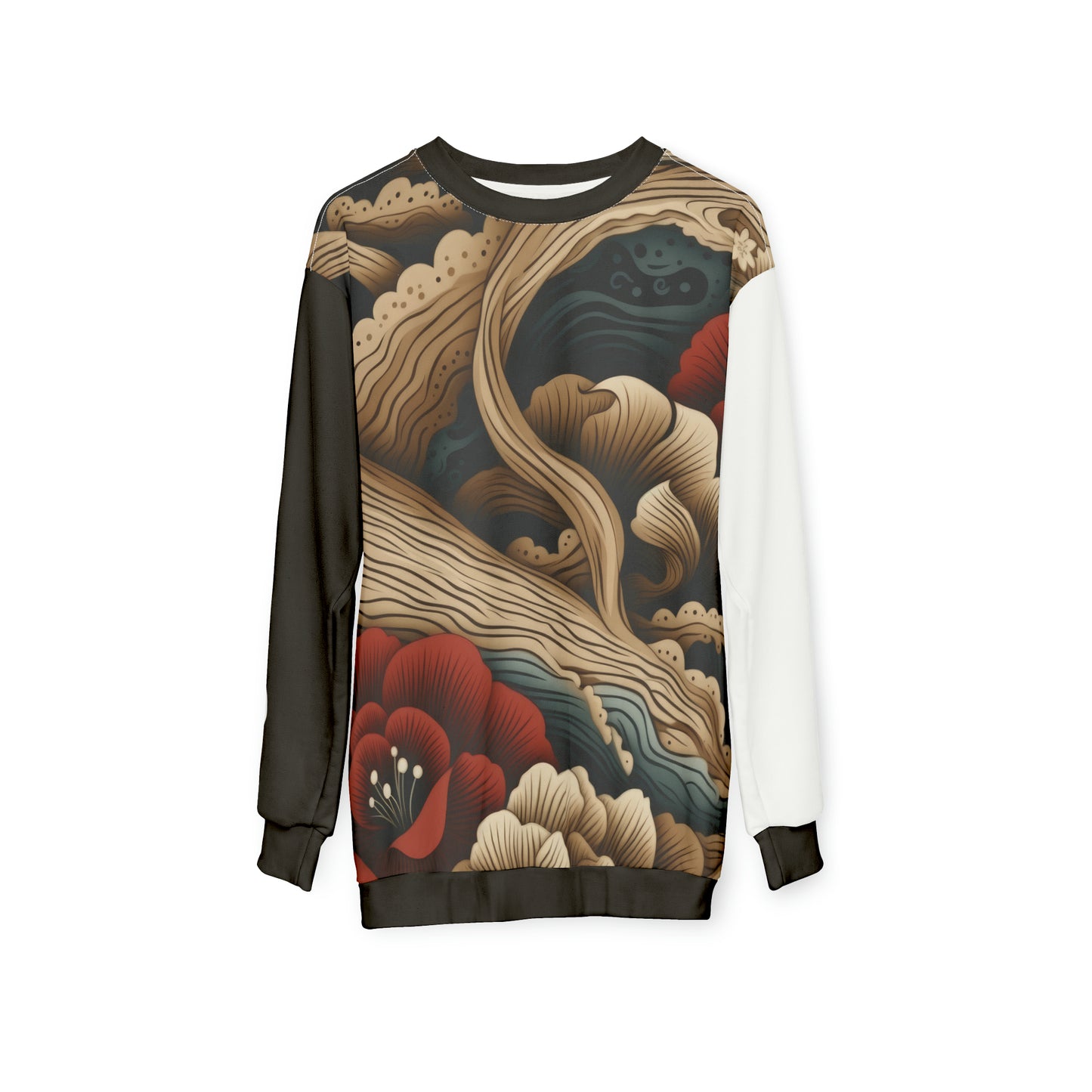 Unisex Sweatshirt Asian Style White Sleeve 