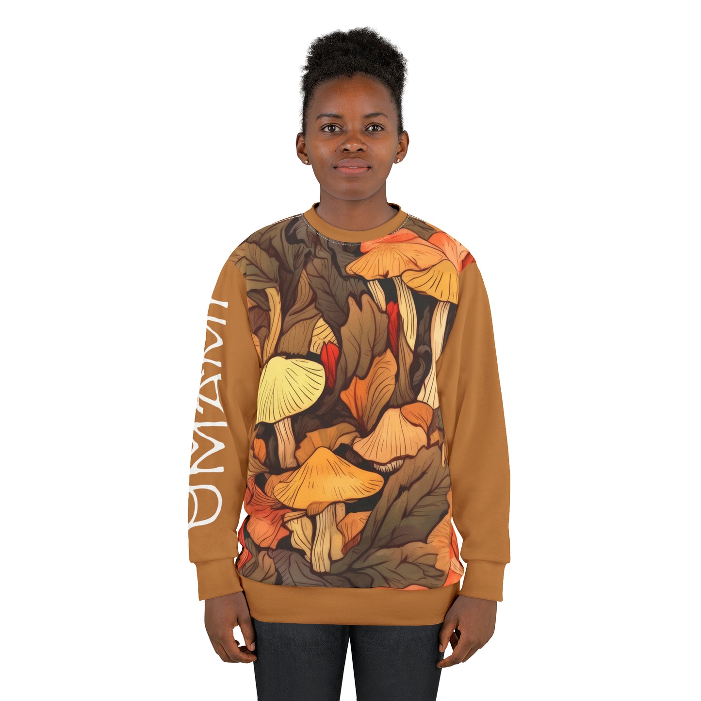 Unisex Sweatshirt Fall Leaves Light Brown 