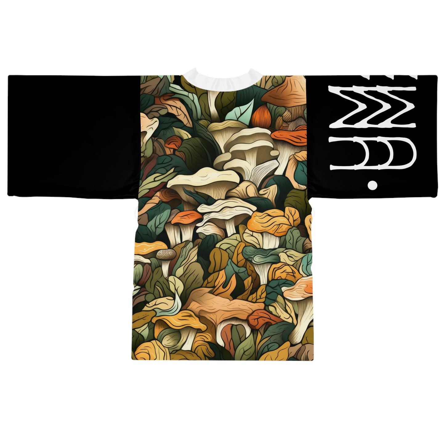 Kimono style dresses Mushrooms Black 