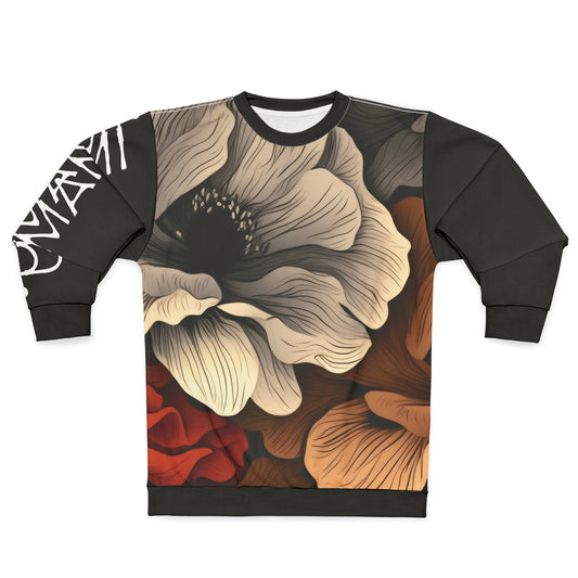 Unisex Sweatshirt Flowers Black 