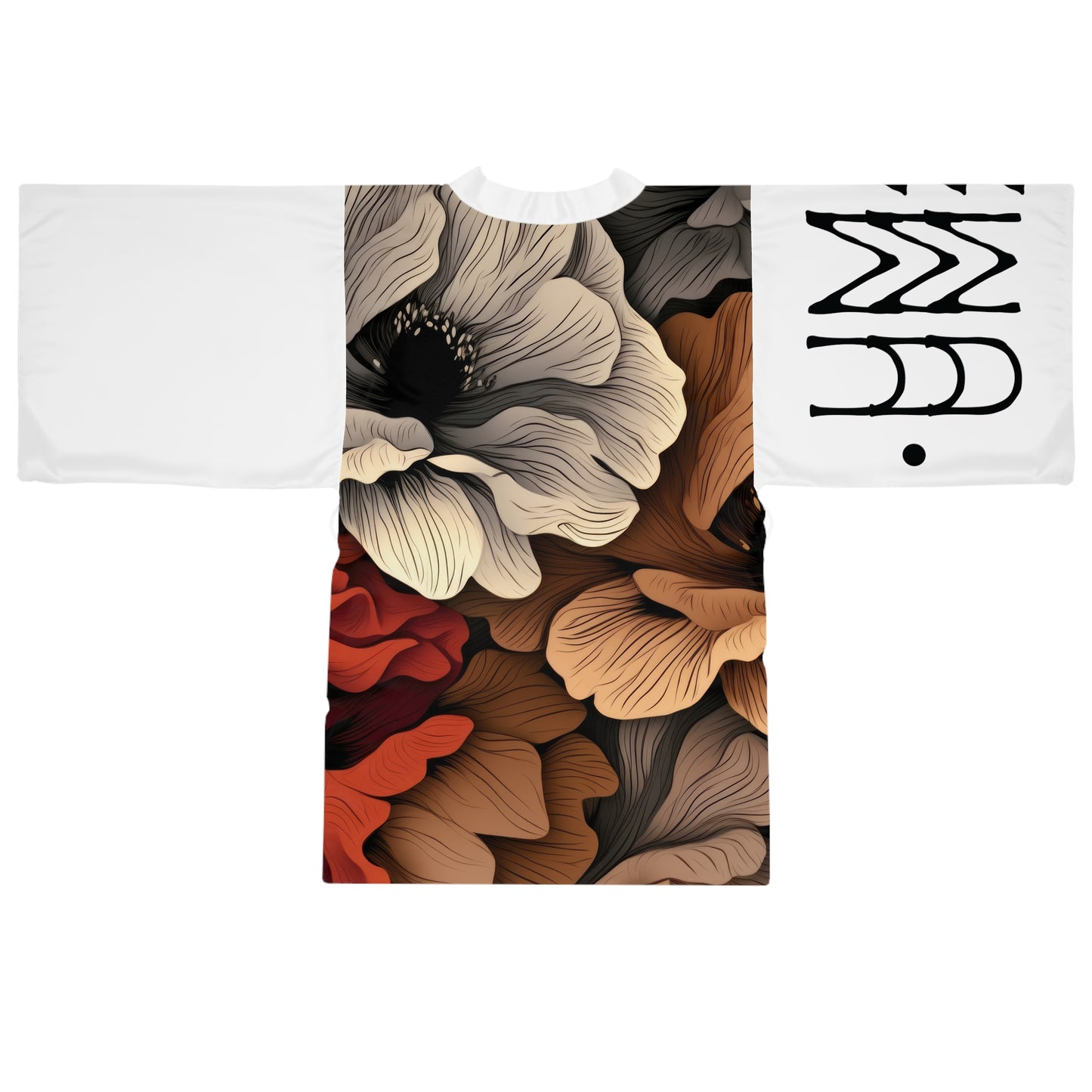 Robes de style kimono Fleurs Blanc