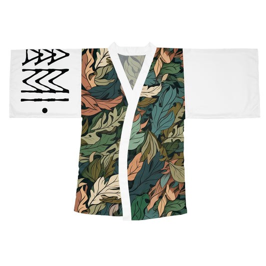 Kimono Style Robes Leaves Camo White 