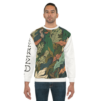 Unisex Sweatshirt Camo Leaves White 