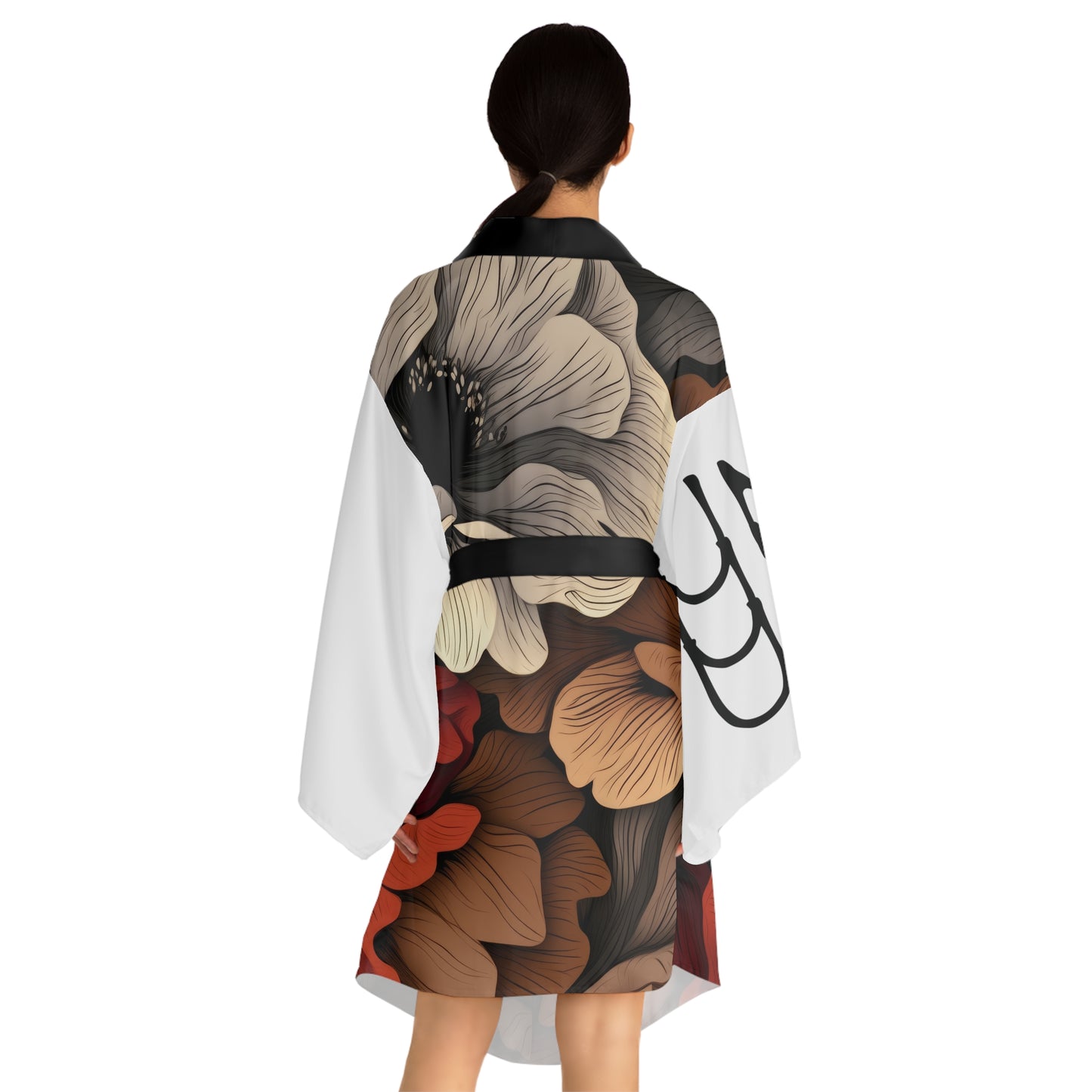 Robes de style kimono Fleurs Blanc