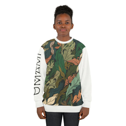 Unisex Sweatshirt Camo Leaves White 