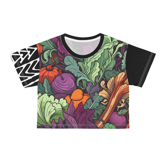 Crop Tee Légumes Noir
