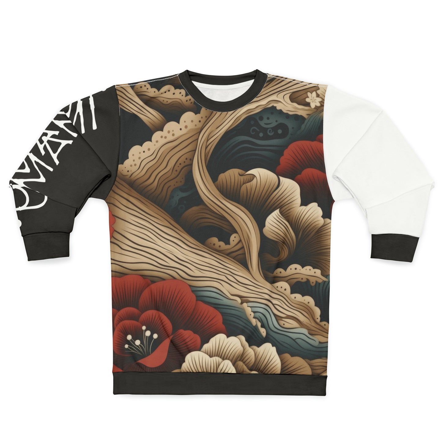 Unisex Sweatshirt Asian Style White Sleeve 